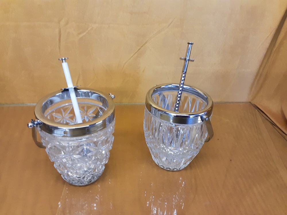 SEAU A GLAÇONS EN CRISTAL AVEC PINCE 