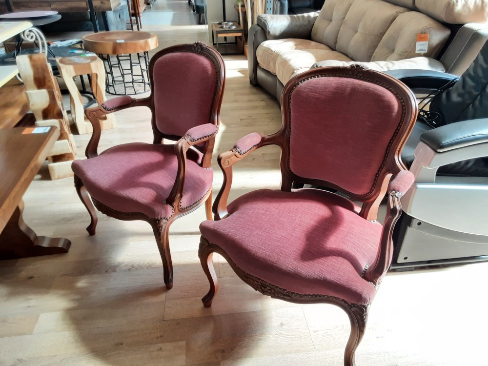 FAUTEUIL CABRIOLET TISSU ROSE