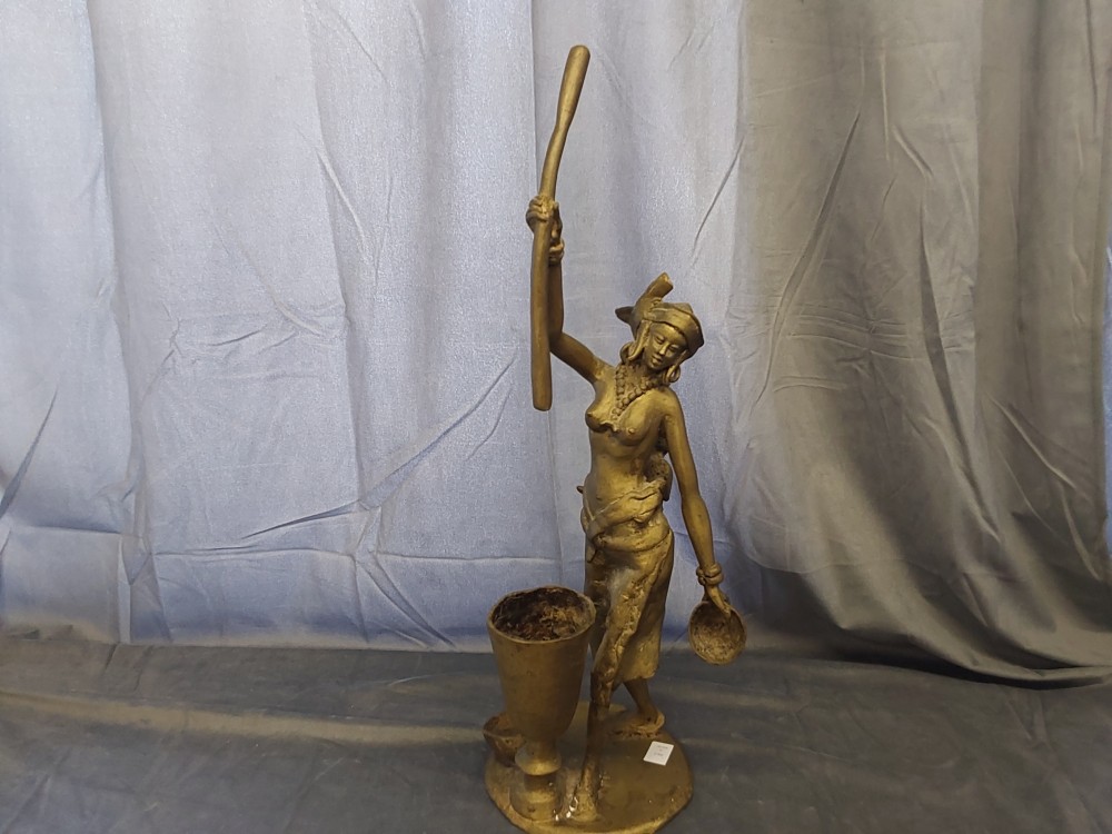 STATUETTE AFRICAINE EN BRONZE H.61CM
