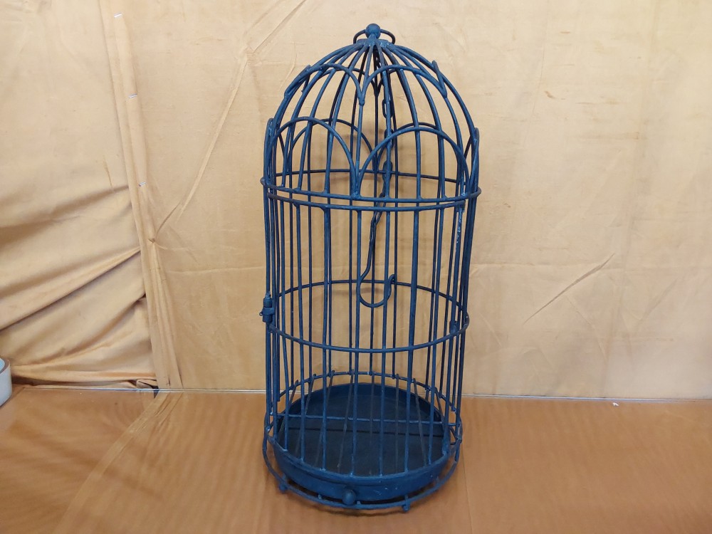 CAGE A OISEAU RONDE DECORATION METAL NOIR