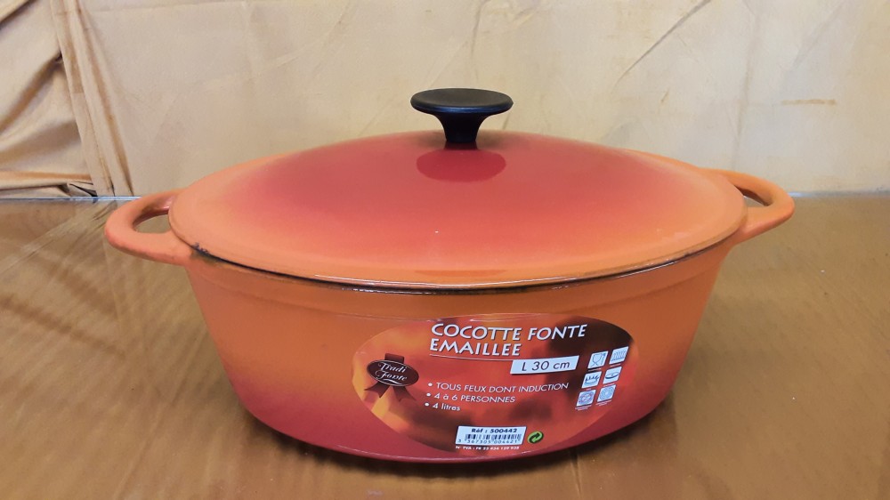 COCOTTE EN FONTE 4 L ORANGE