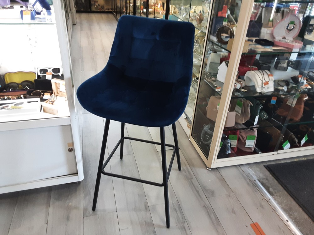 Tabouret Velours Bleu