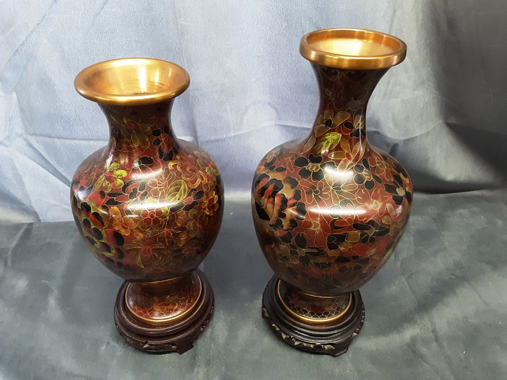 VASE CLOISONNE SUR SUPPORT GM