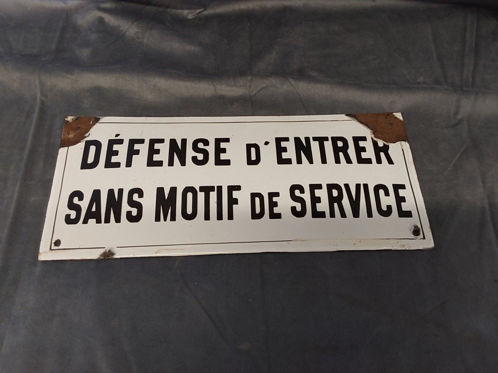 Plaque Emaillee Defense D'entrer