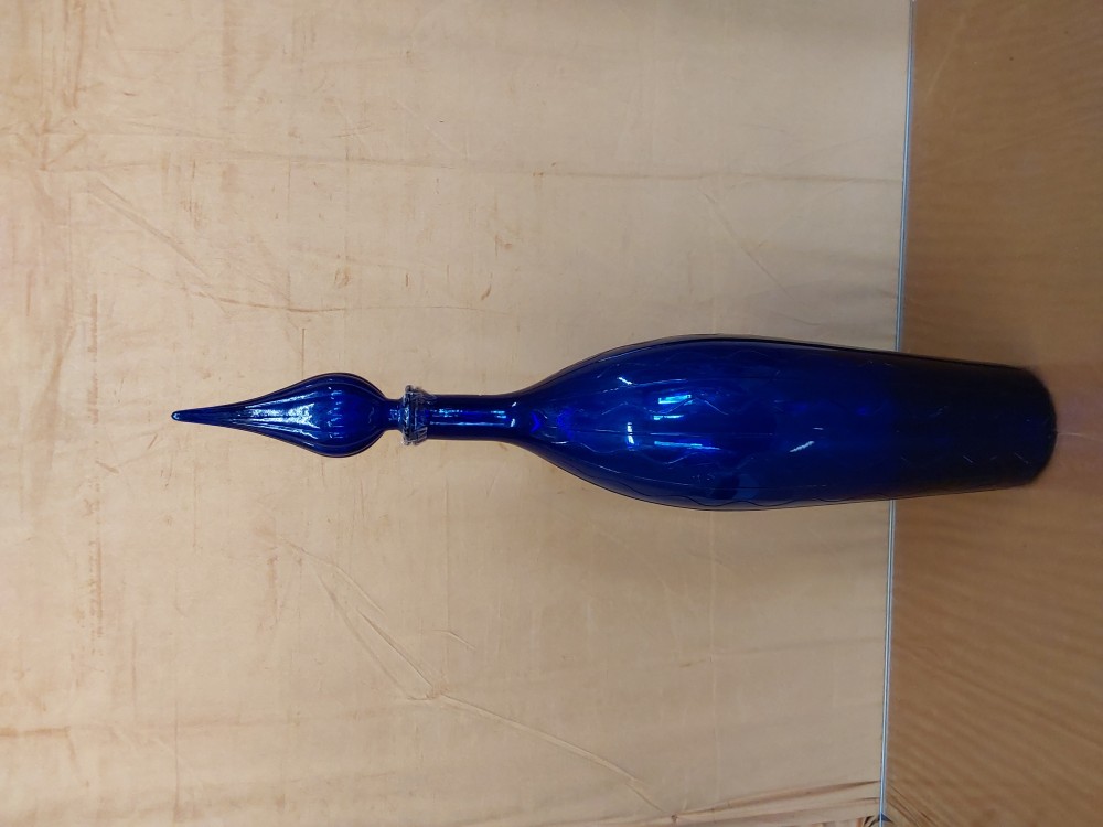 Bouteille Tgm Verre Bleu Avec Bouchon