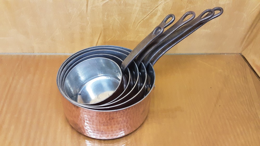 Lot De 5 Casseroles En Cuivre