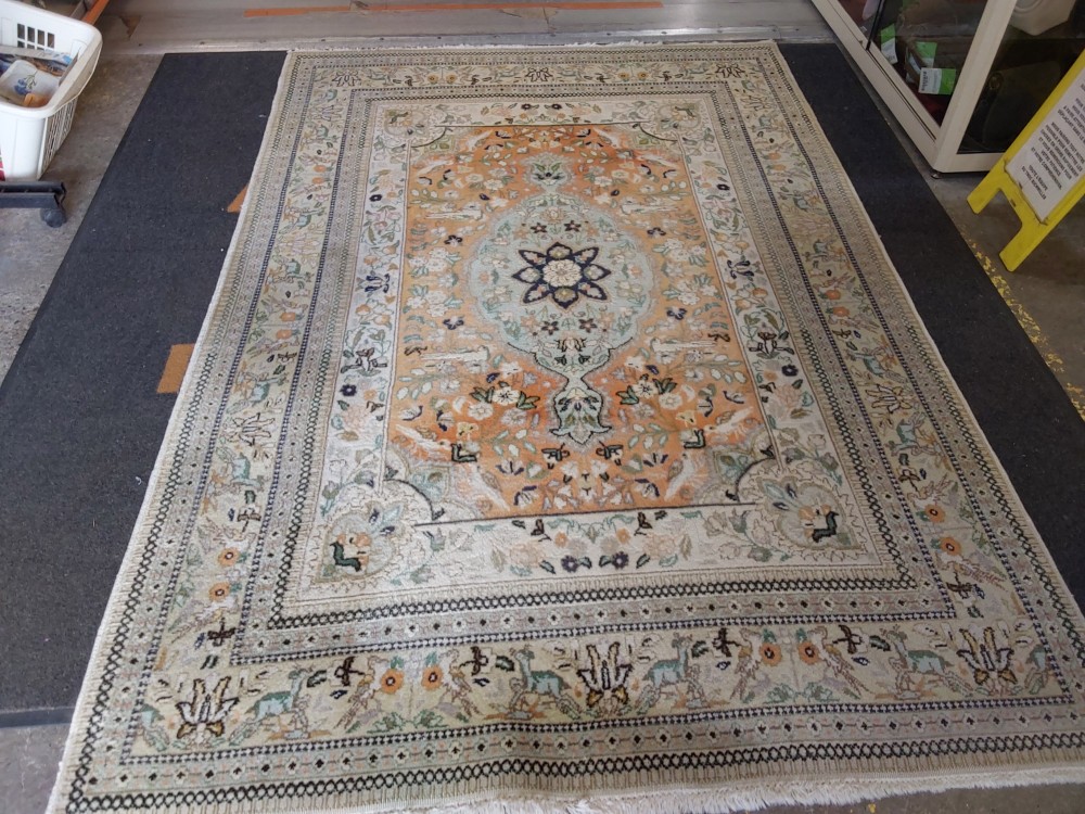 TAPIS VERT PASTEL ORANGE