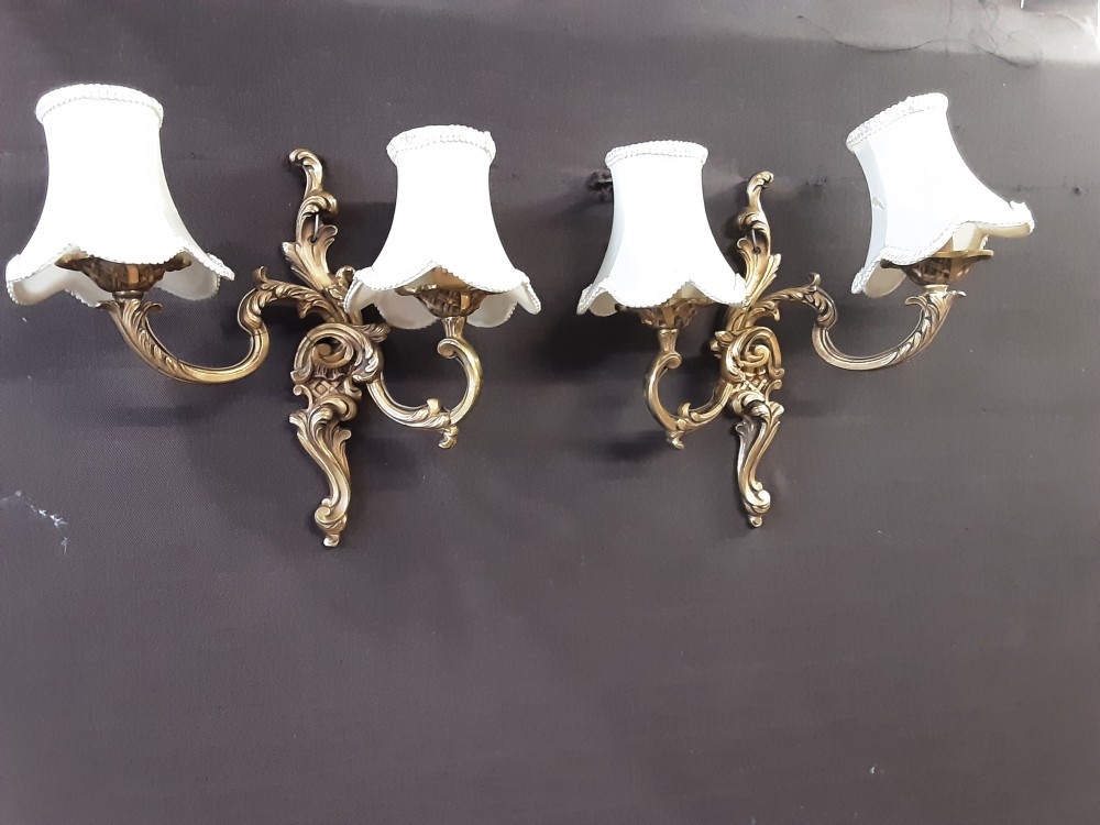 PAIRE D'APPLIQUES BRONZE 2 FEUX