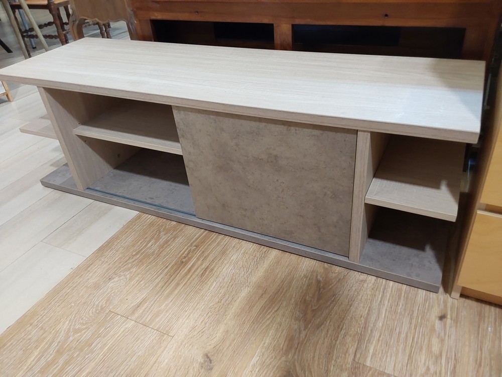 Meuble Tv 1 Porte Coulissante Bicolore