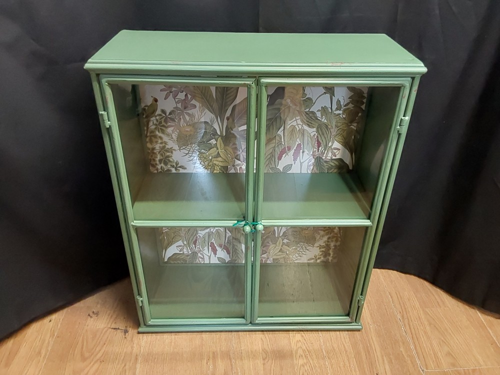 Meuble Murale 2 Portes Vitrees Metal Vert