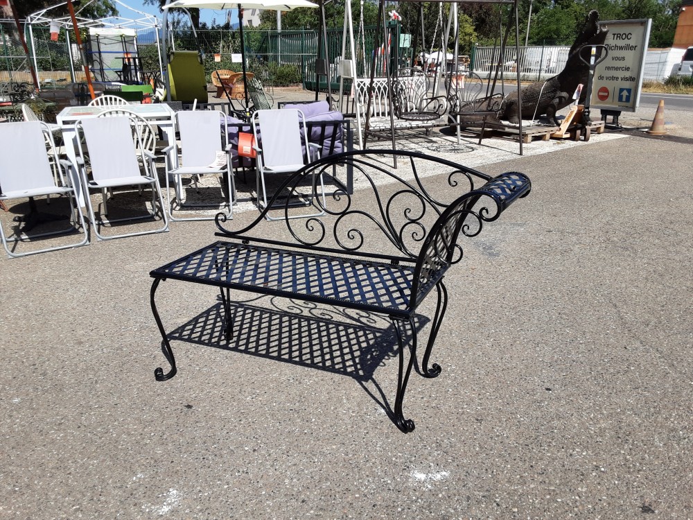 Banc Decor Fer Forge Noir Sans Coussin