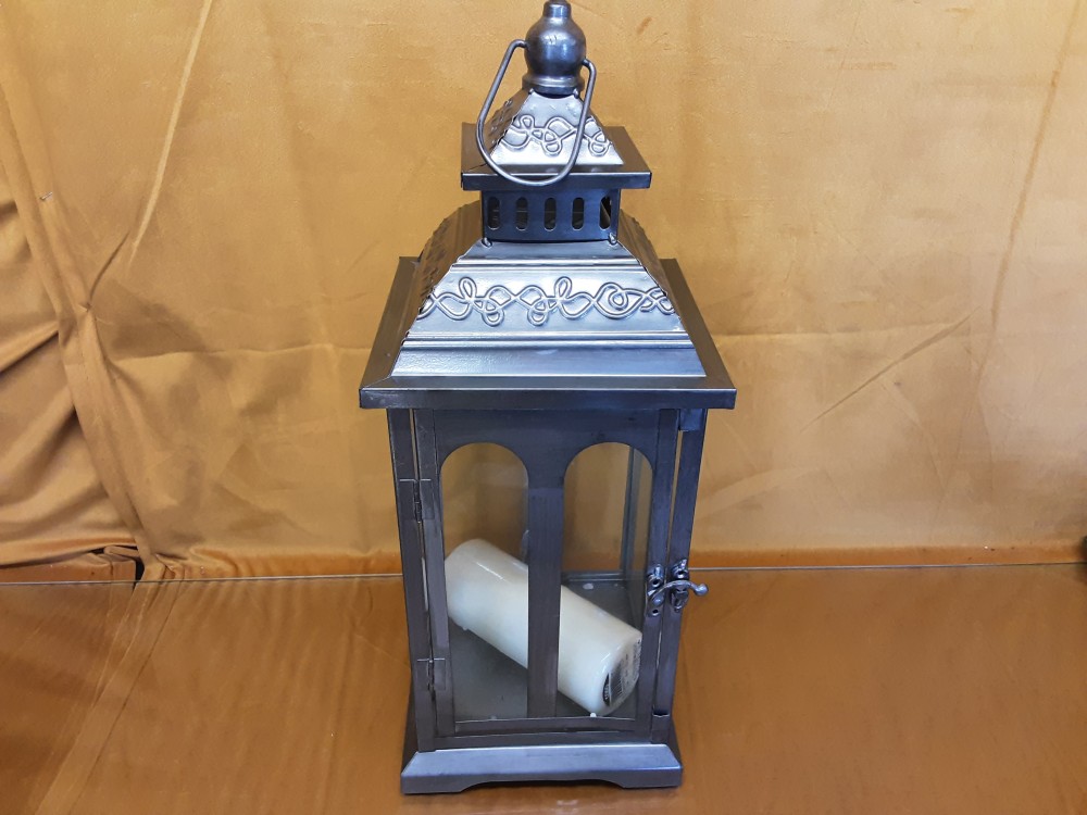 LANTERNE DECORATIVE EN METAL + BOUGIE