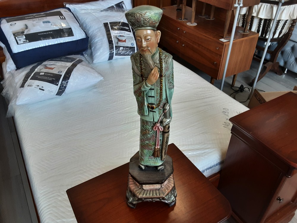 STATUE ASIATIQUE CERAMIQUE HAUT 55CM