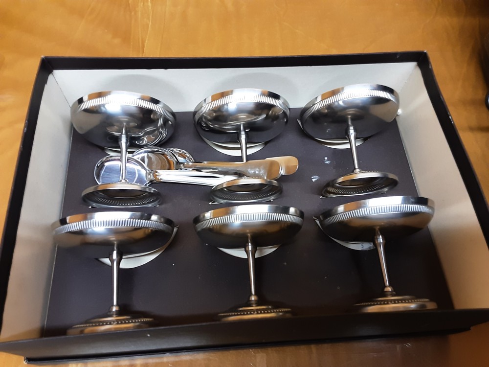 LOT DE 6 COUPES A GLACE JEAN COUZON AVEC CUILLÈRES