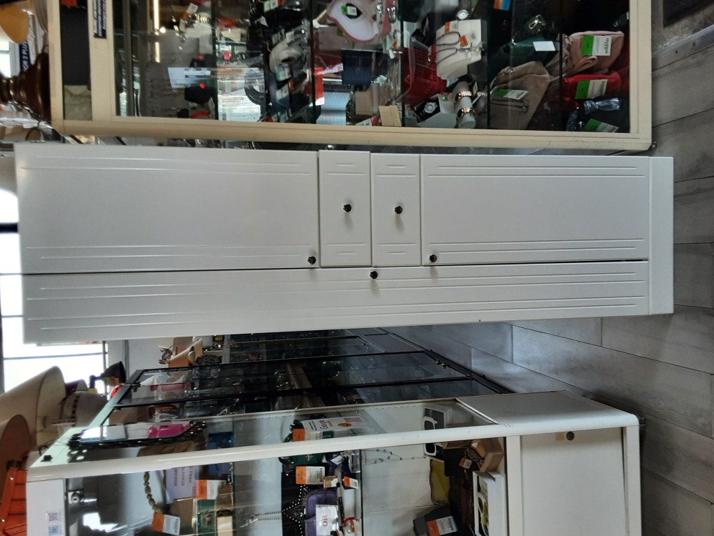 MEUBLE DE SALLE DE BAIN BLANC 3 PORTES 3 TIROIRS