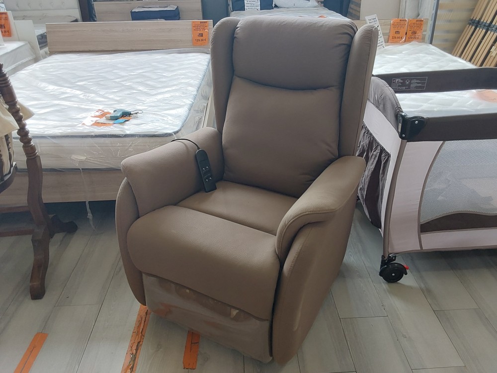 FAUTEUIL RELAX RELEVEUR ELECTRIQUE MICROFIBRE BRUN
