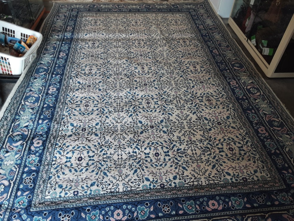 TAPIS TGM BLEU ET ROSE BEIGE