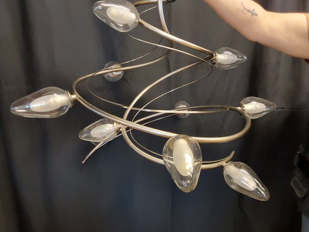 LUSTRE SPIRALE CHROME 10 FEUX DIAM. 52CM