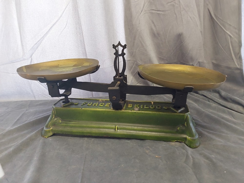 BALANCE ROBERVAL 2 PLATEAUX - VERTE
