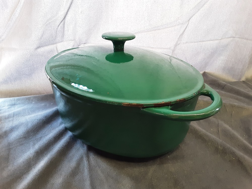 COCOTTE EN FONTE OVALE VERTE 
