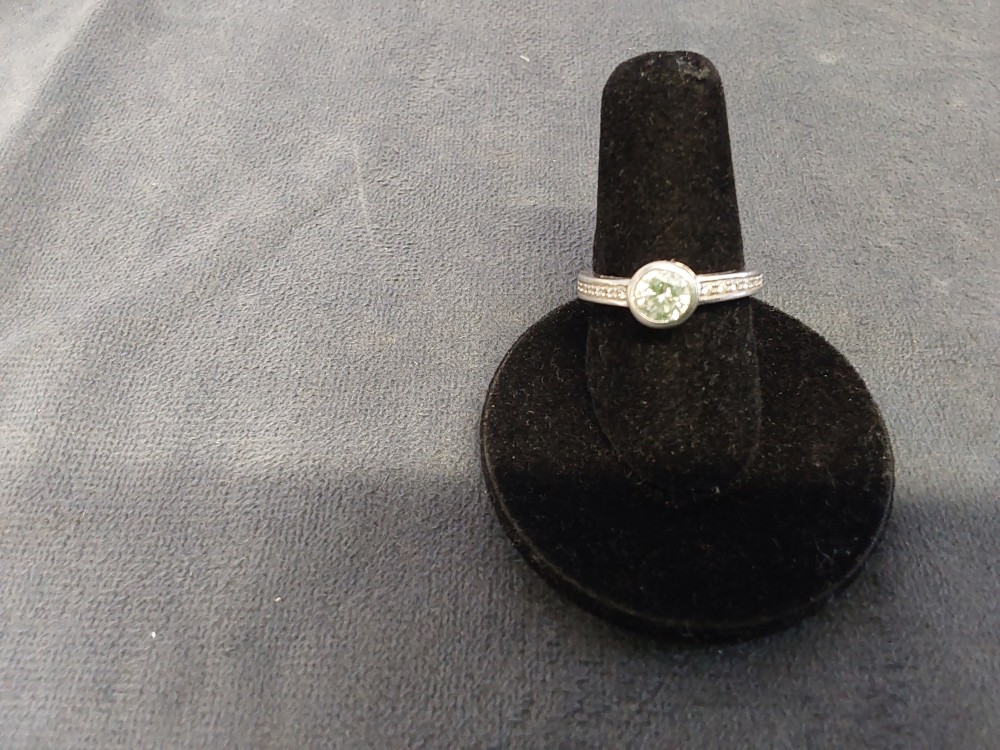 BAGUE ARGENT STRASS ROND