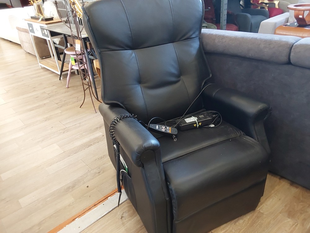 FAUTEUIL RELAX RELEVEUR  SIMILI NOIR