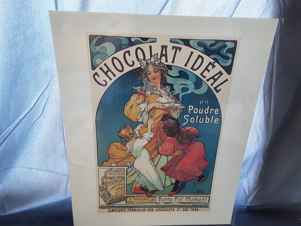 AFFICHE MUCHA 3 CHOCOLAT IDEAL (40X50)