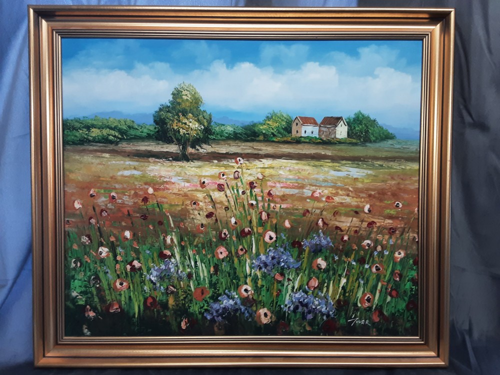 TABLEAU CHAMP AVEC DES FLEURS