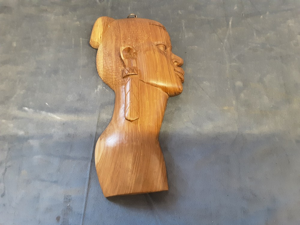 MASQUE AFRICAIN BOIS CLAIR HAUT 31CM