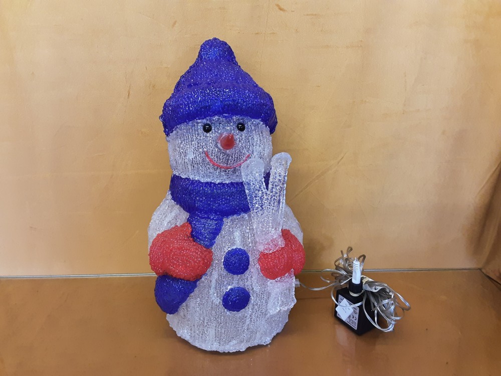 BONHOMME DE NEIGE GM LUMINEUX HAUT 38CM