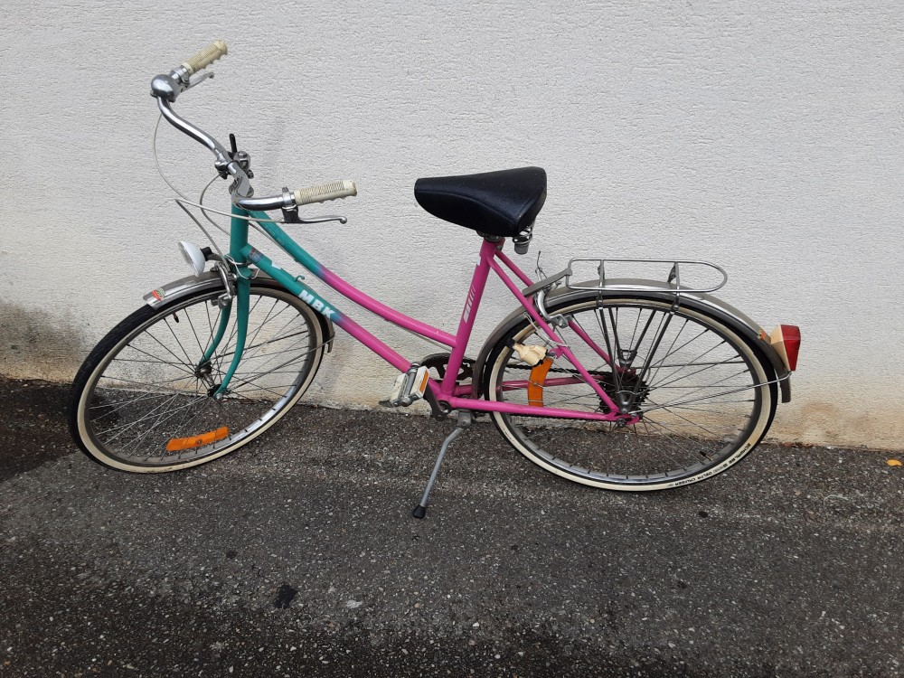 VELO MBK VERT ET ROSE 