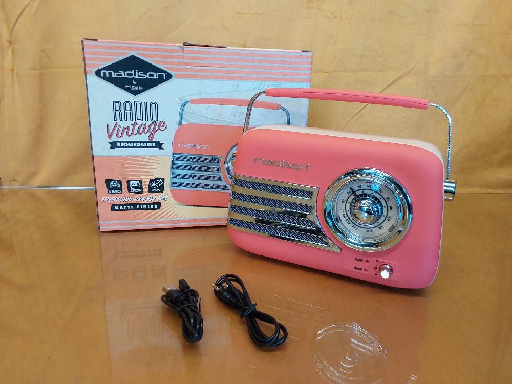 Radio Rechargeable Madison Orange Et Beige