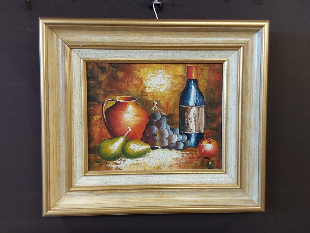 TABLEAU CHROMO NATURE MORTE CADRE DORE