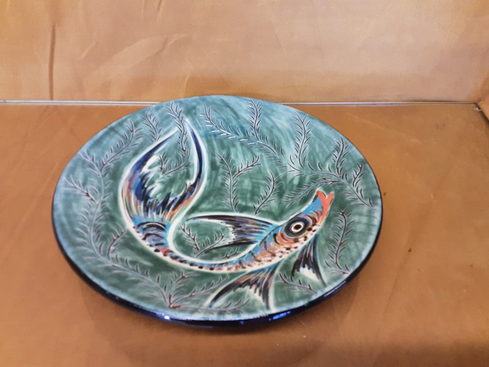 ASSIETTE DECOR MURALE MOTIF POISSON 