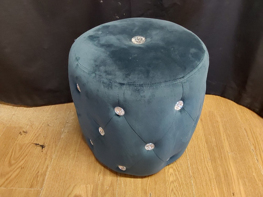Pouf Bleu Avec Strass