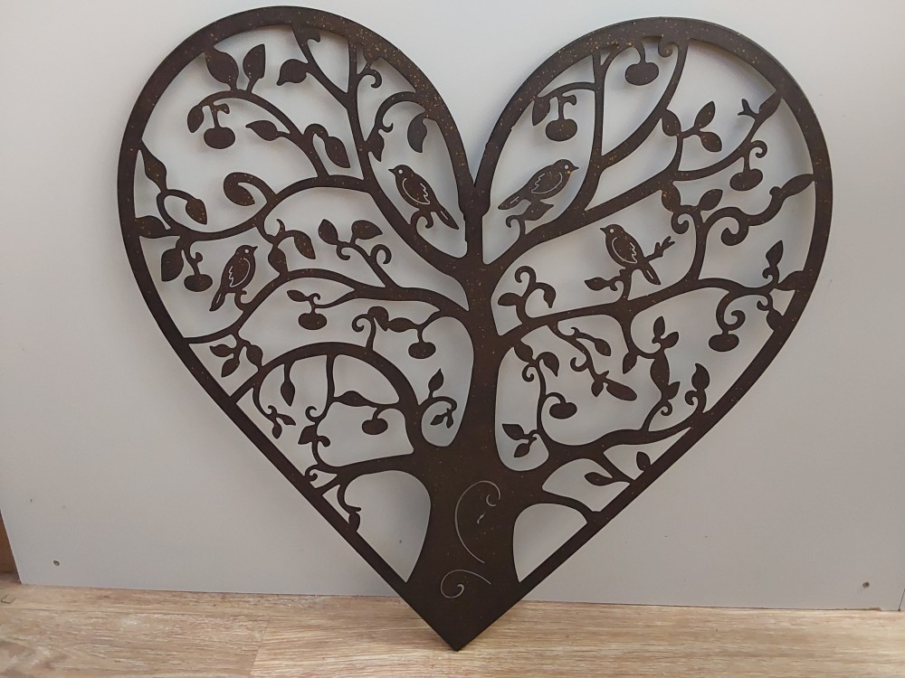 ARBRE DE VIE FORME DE COEUR EN METAL (DZ-152)