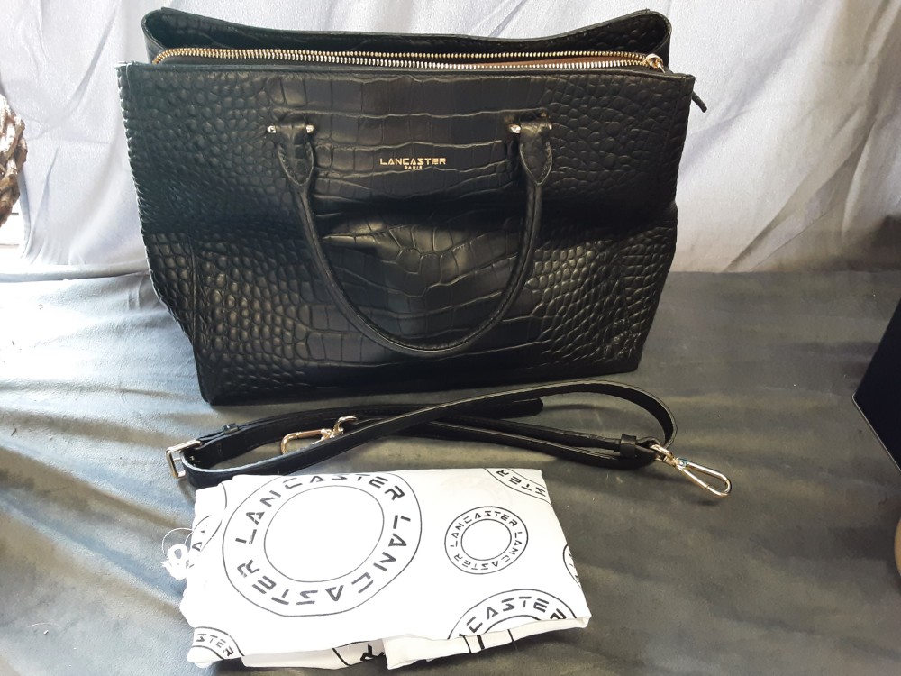 Sac A Main Lancaster Noir Style Vintage Gm