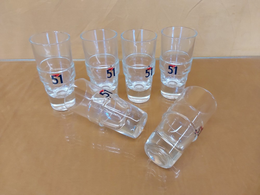 LOT DE 6 VERRES PASTIS 51