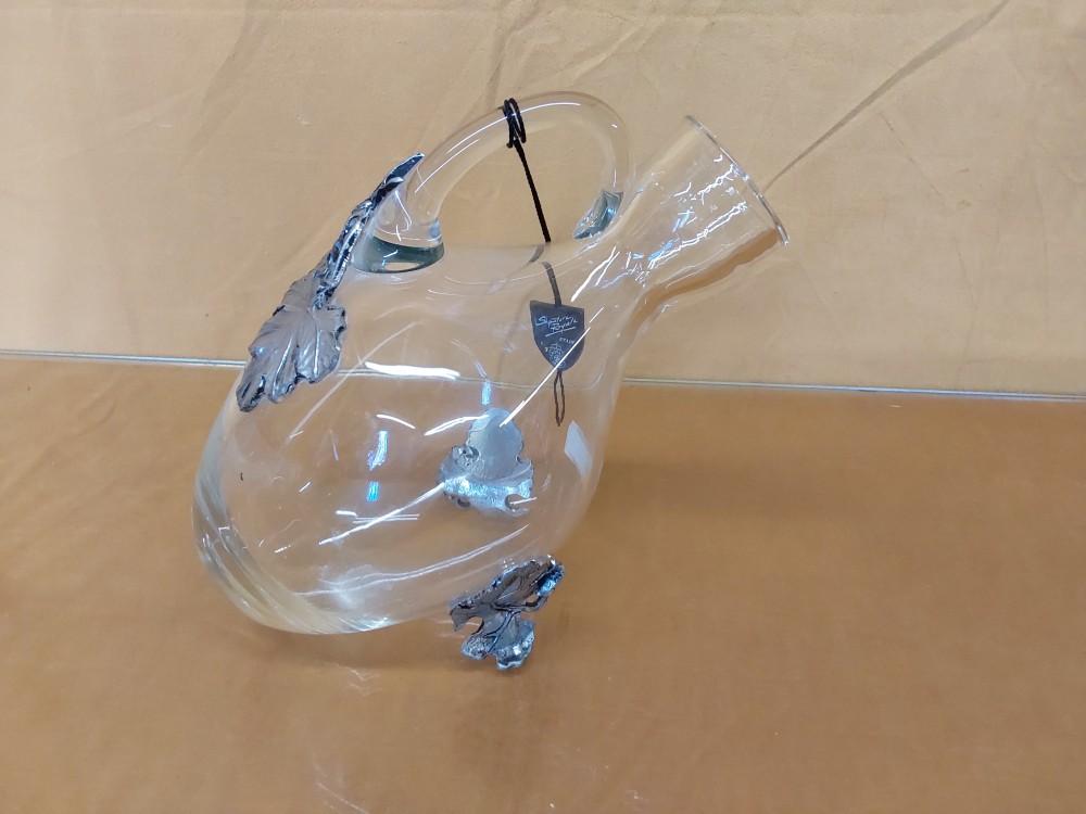 CARAFE A DECANTER CRISTAL ET ETAIN