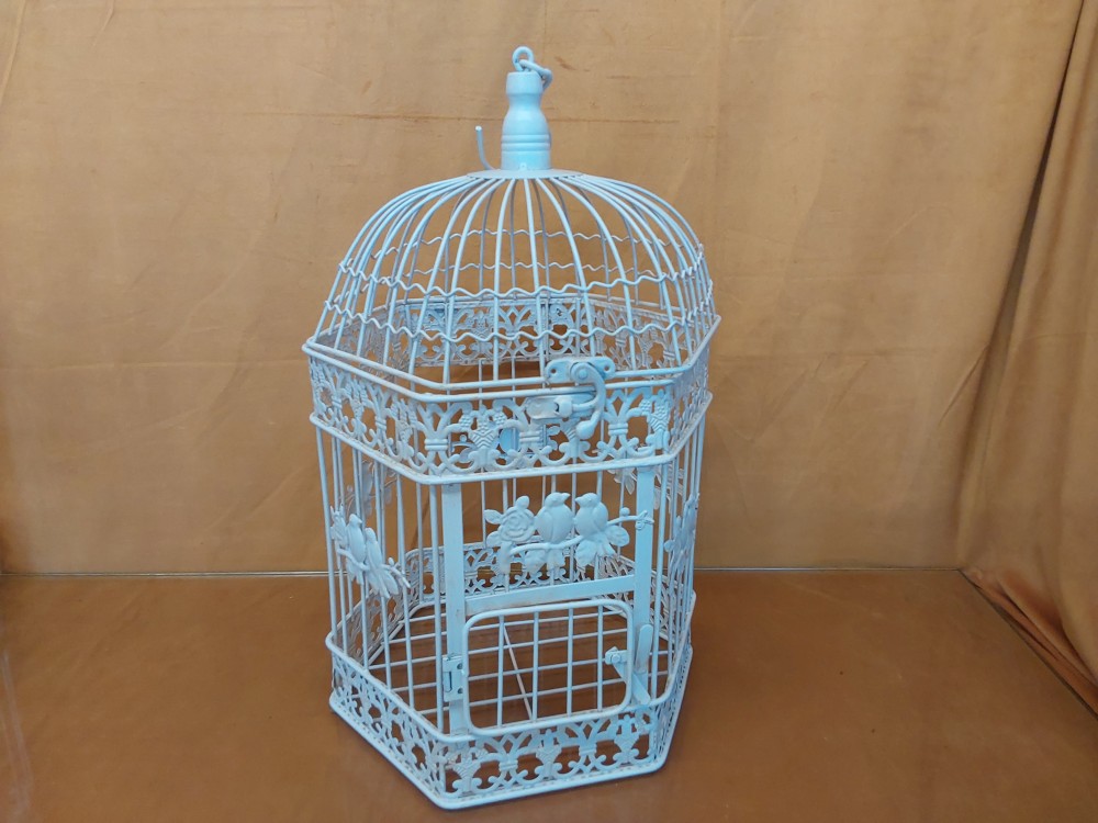 CAGE OISEAUX BLANC OCTOGONALE GM METAL - VK4ZH-AW