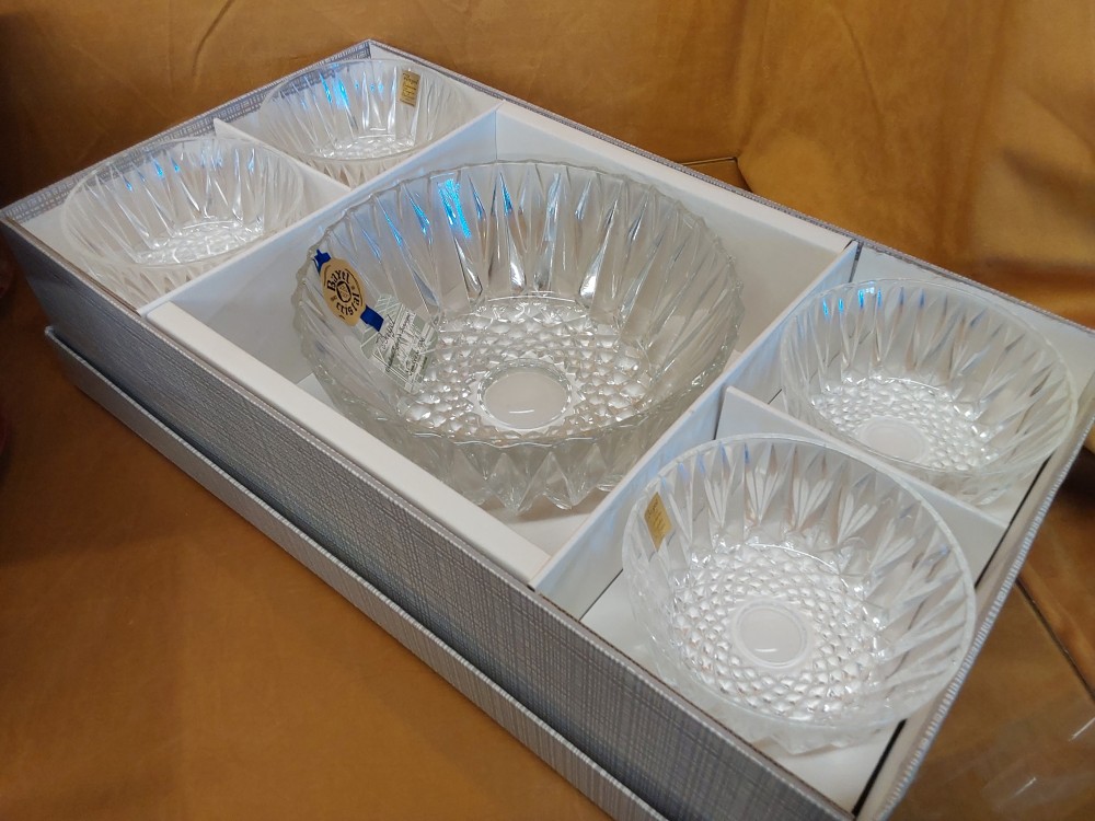 Service Cristal De Bayel Saladier + 8 Coupelles