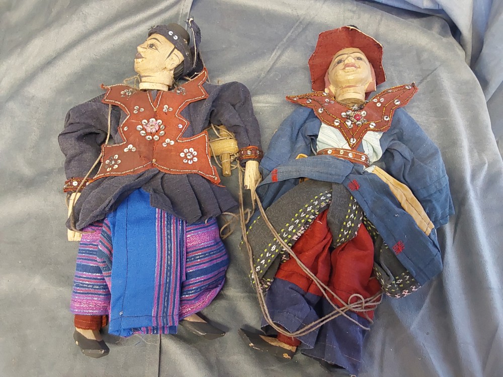 Lot De 2 Marionettes Bois