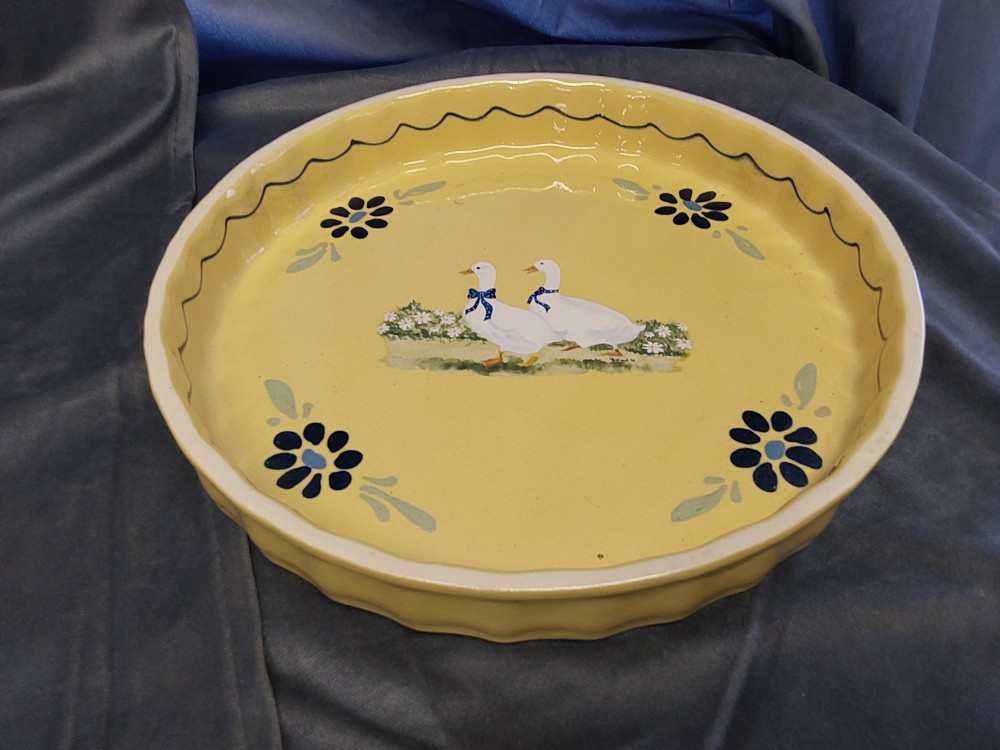 Plat Tarte Pour Four Jaune Motif Oies
