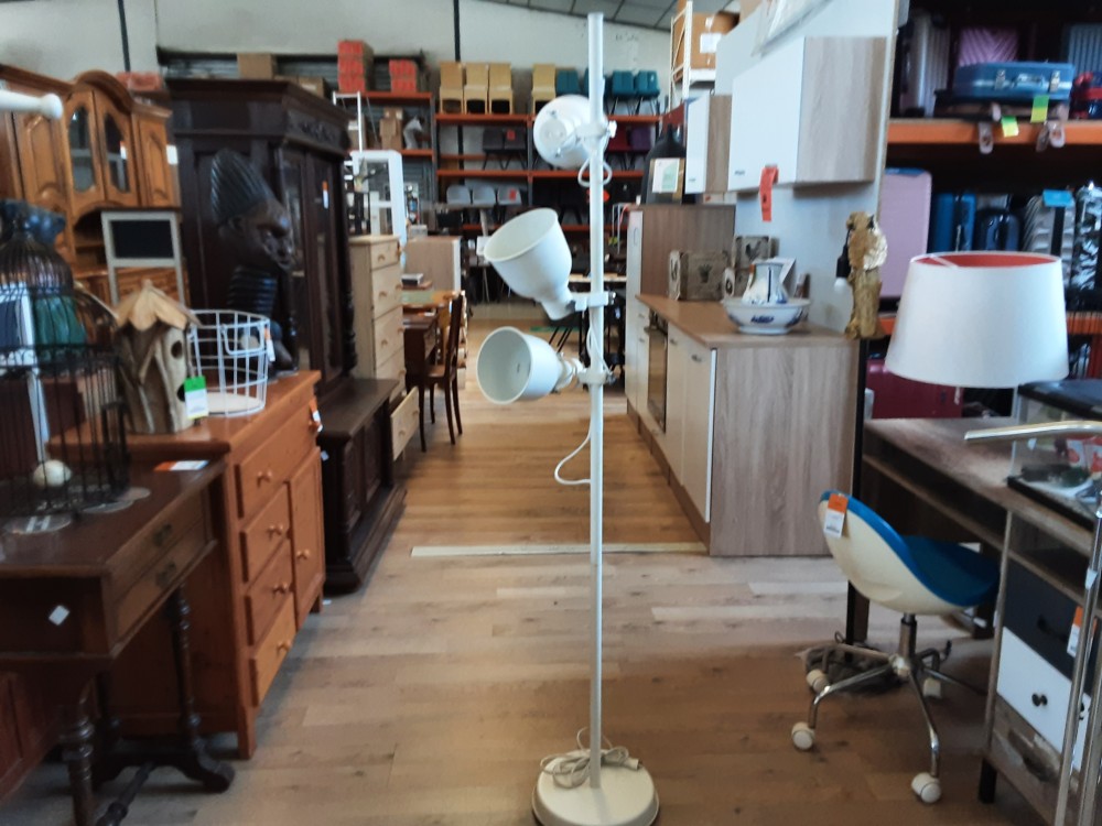 LAMPADAIRE METAL BLANC 3 FEUX HAUT 178CM