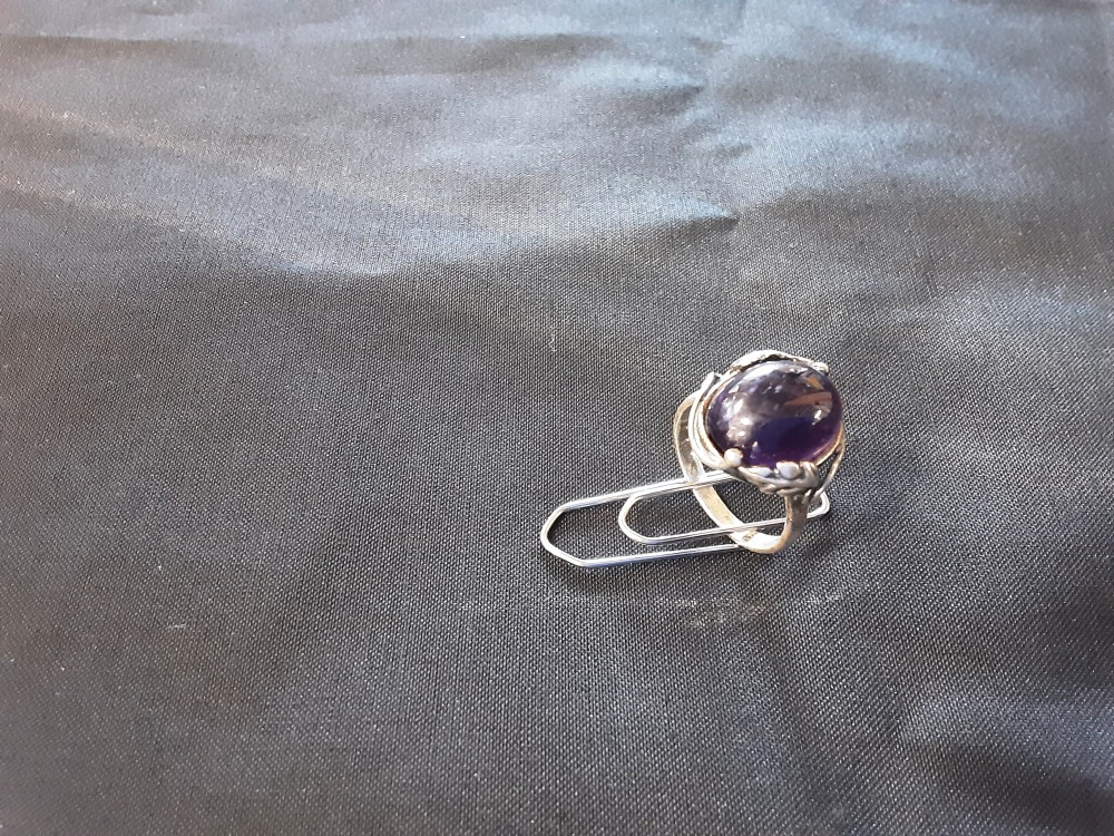 BAGUE ARGENT PIERRE VIOLETTTE GM