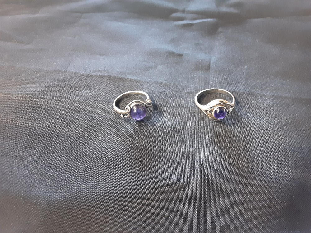 BAGUE ARGENT PIERRE VIOLETTE MM