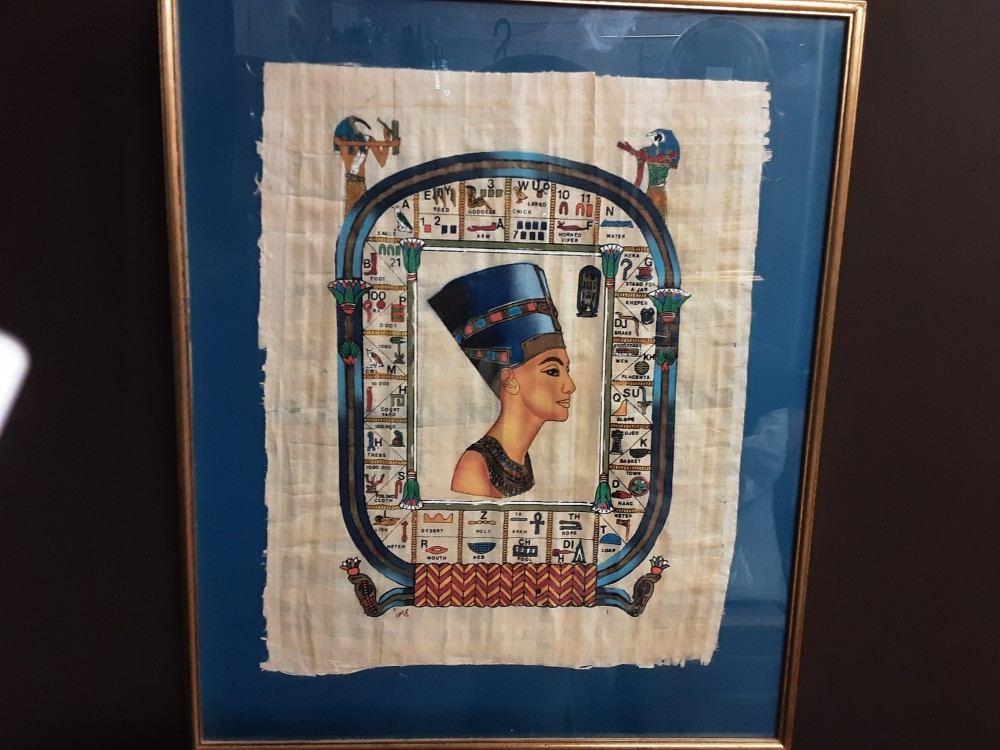 TABLEAU EGYPTIEN PAPYRUS 46X54