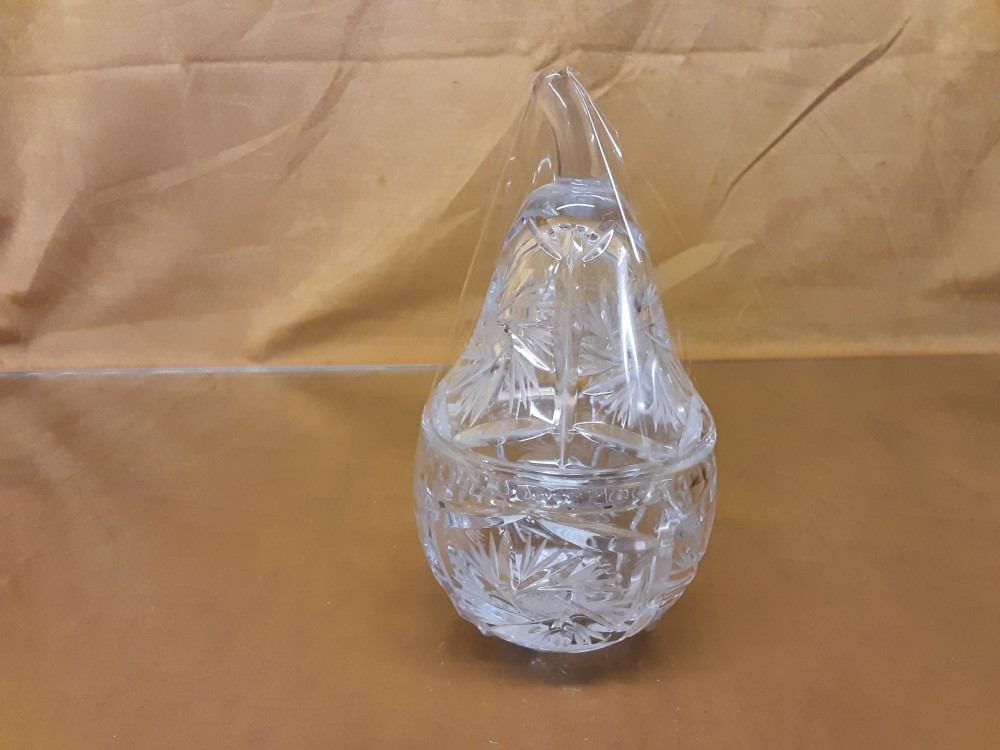 MOUTARDIER FORME DE POIRE EN CRISTAL