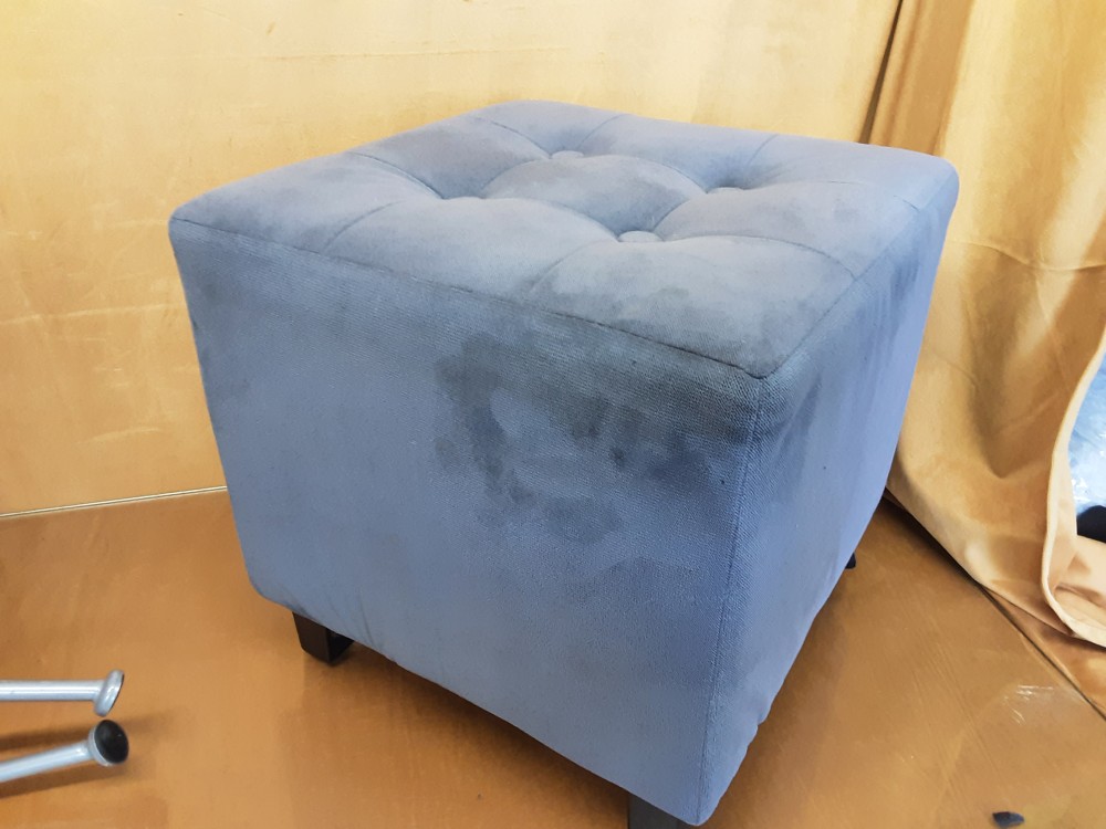 POUF TISSU GRIS PM 