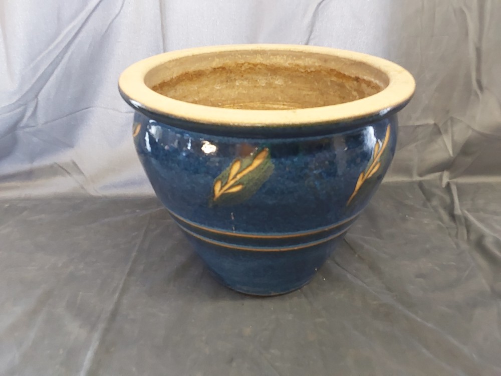 CACHE POT MM TERRE CUITE - BLEU ET VERT